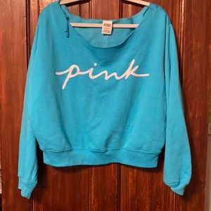 Pink Blue Crop hoodie